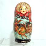 Troika with Christmas Ornaments Matryoshka Nesting Doll from Sergiev Posad