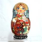 Winter in Town Matryoshka Nesting Doll from Sergiev Posad Russia