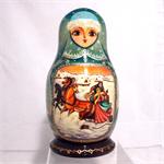 Troika in the Snow Matryoshka Nesting Doll from Sergiev Posad Russia
