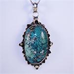 Turquoise and Sterling Silver 925 Designer Pendant