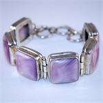 Pink Shell and 925 Sterling Silver Designer Bracelet