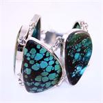 Genuine Antique Turquoise and 925 Sterling Silver Designer Bracelet