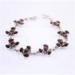 Designer Bracelet Garnet and Sterling Silver 925