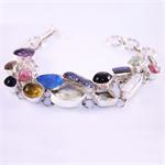 Designer Bracelet Gem Stone and Sterling Silver 925