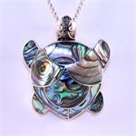 Abalone Shell Pendant Pin in Sterling Silver