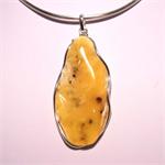 Butterscotch Amber and Sterling Silver Designer Pendant