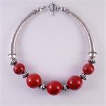 Red Coral and Sterling Silver Necklace