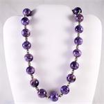 Charoite and Sterling Silver Designer Necklace