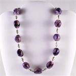 Charoite and Sterling Silver Designer Necklace
