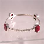 Star Ruby and 925 Sterling Silver Designer Bracelet