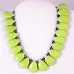 Green Turquoise Pearl and Sterling Silver Necklace