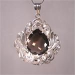 Smoky Quartz Designer Pendant set in 925 Sterling Silver
