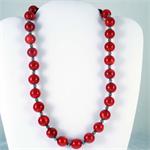 Red Coral and Sterling Silver Necklace