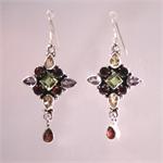 Semi Precious Gem Stone Designer Earrings Hand Made