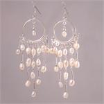 Pearl and Sterling Silver Designer Earrings