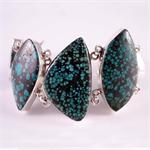 Turquoise and Sterling Silver Designer Bracelet