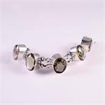 Smoky Quartz and Sterling Silver Designer Bracelet