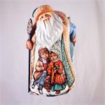 Nadejdina Russian Wooden Santa Children Playing