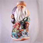 Nadejdina Russian Wooden Santa with Elves and Fairies