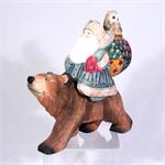 Russian Wooden Siberian Santa from Sergiev Posad by Artist AK