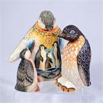 Happy Family Penguin Hand Carved and Hand Painted Made in Russia