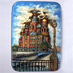 Russian Lacquer Box The Church of The Savior on Blood from Fedoskino by Butsinin