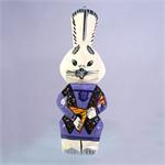 Russian Hand Carved Wooden Bunny Ornament