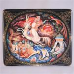 Russian lacquer Box The Humpbacked Pony by Malova from Kholui Village