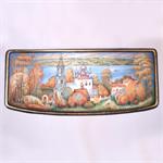 Russian Lacquer Box Countryside by Malova from Kholui Village
