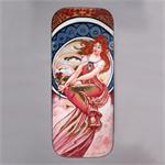 Russian Lacquer Box Girl with Flower by Zemina from Fedoskino