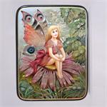 Russian Lacquer Box The Butterfly by Dementieva from Fedoskino Village