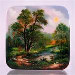 Russian Lacquer Box A Spring Landscape by Shalova from Fedoskino