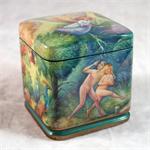 Russian Lacquer Box Out of Eden by Panova from Fedoskino Village