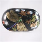 Russian Lacquer Box The Golden Dragonfly by Petrov from Fedoskino Village