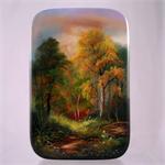 Russian Lacquer Box A Fall Landscape by Shalova from Fedoskino