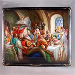 Russian Lacquer Box Boyars Wedding by Pershina from Fedoskino Village
