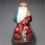 Russian Hand Carved and Painted Wooden Santa