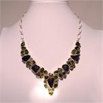 Rare Moldavite Designer Necklace with 925 Sterling Silver Hand Made