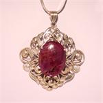 Star Ruby and Designer 925 Sterling Silver Pendant Hand Made