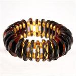 Green Amber Faceted Bracelet Hand Made in Lithuania