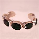 Emerald and 925 Sterling Silver Designer Bracelet Hand Made