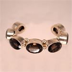 Smokey Quartz and 925 Sterling Silver Bracelet Hand Made