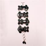 Genuine Emerald and 925 Sterling Silver Designer Hand Made Bracelet