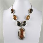 Amber & silver 925 necklace
