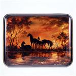 Russian Lacquer Box - In the Night - Fedoskino Village - Kovriga M