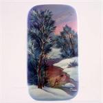Russian Lacquer Box - Dawn in the Winter - Fedoskino Village - Larina M.