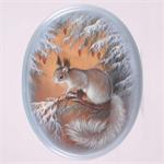 Russian Lacquer Box - Squirrel in the Winter Forest - Fedoskino Village - Larina M.