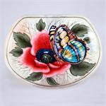 Russian Lacquer Box - Butterfly on Rose - Fedoskino Village - Yablokova L.