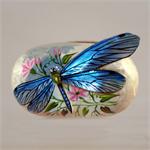 Russian Lacquer Box - Dragonfly with Flowers - Fedoskino Village - Fedyaeva