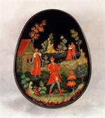 Russian Lacquer Box On a Date by Bogacheva from Palekh